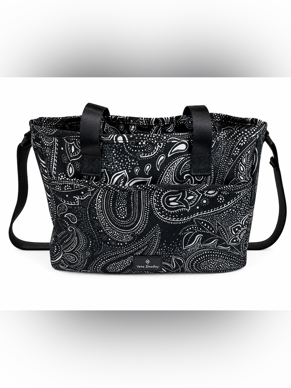Black Paisley Canvas Tote Bag - Women's Handbag